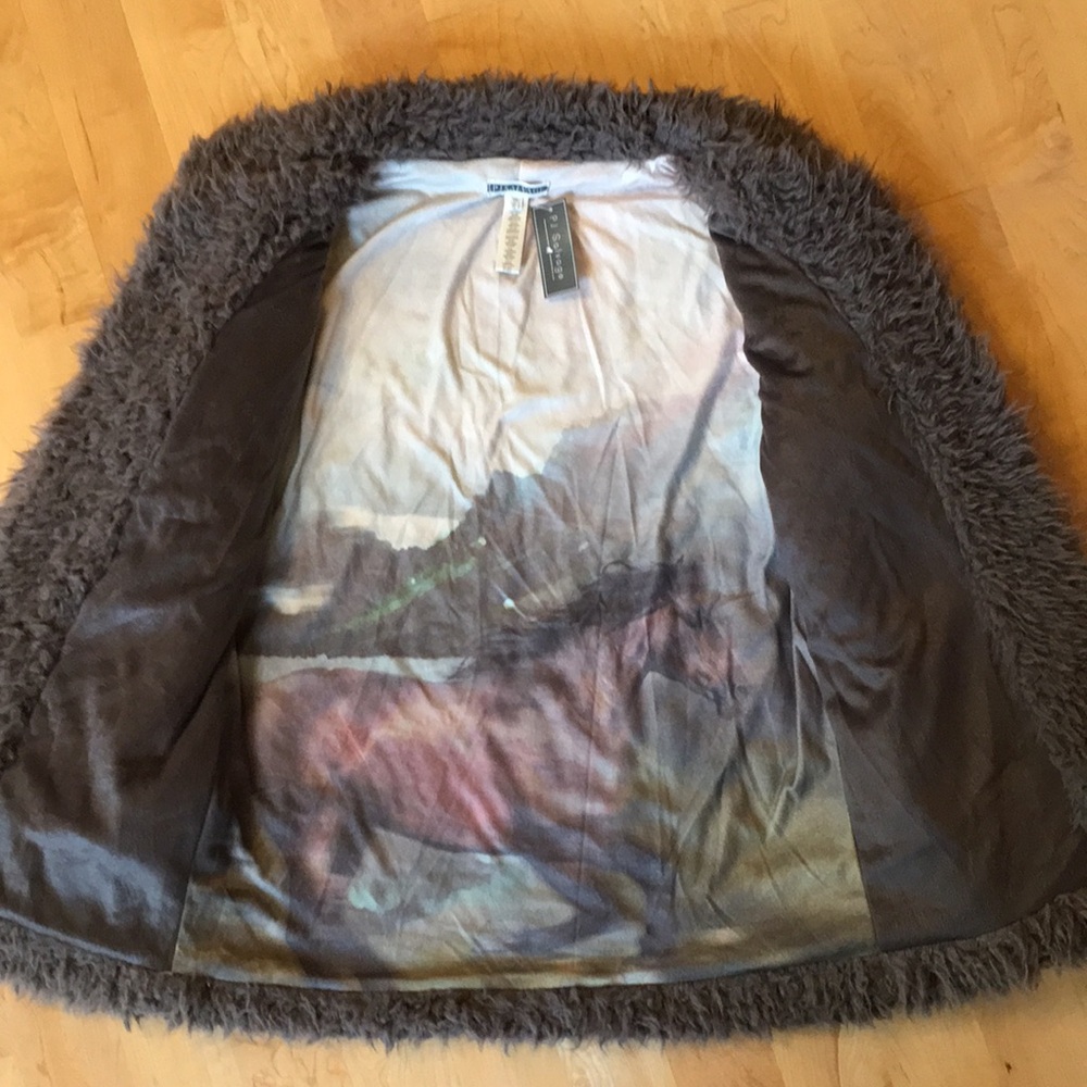 P.J. SALVAGE | Slate Sherpa Jacket Shaggy Faux Fur
